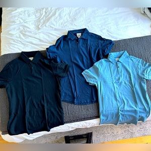 3 Cuts Curve Hem Polo Shirts. Size L
